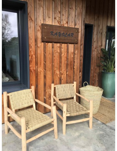 SUPERBE FAUTEUIL en Bois et Corde de Palmier - FAIT MAIN - Déco & Confort s'inspire de l'anatomie humaine