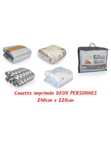 Couette imprimée 2 personnes - 240x220cm - 400Gr/M² - Qualité 4 saisons Dans la société mordern