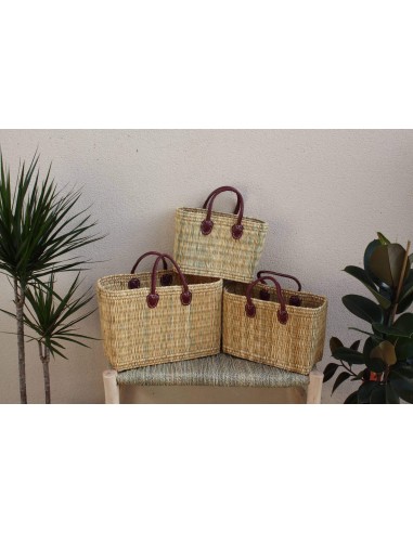 Panier en Osier Souple - 3 tailles - Petit sac & Grand cabas XXL - Pour courses, marchés, plage ... roseau jonc destockage