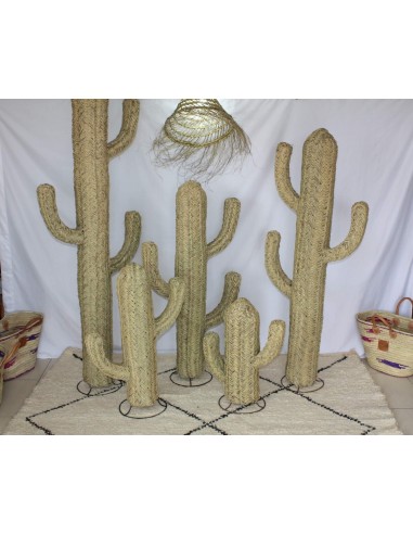 CACTUS Décoration Tressé Main en Palmier Doum - Artisanal paille rotin osier - 6 TAILLES au choix - Profitez des Offres !