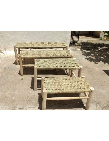 GRAND BANC en BOIS - Banquette de 70cm à 1.60 mètres de long - Artisanat Marocain - Déco Bohème Naturelle france