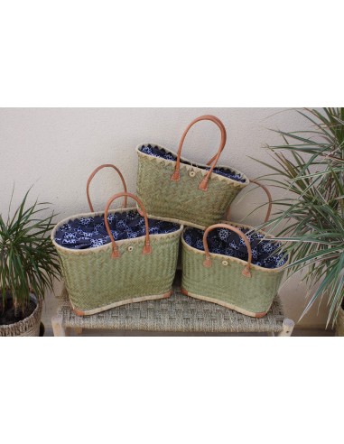 Panier avec tissu WAX africain moderne - Sac paille 3 TAILLES - cabas de marchés, courses, plage... pas cheres