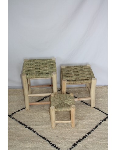 TABOURET MAROCAIN en Bois de Citronnier - ARTISANAL - Décoration Bohème - 4 Tailles - livraison gratuite