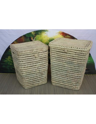 GRAND Panier à linge - Tressé en Palmier - 3 TAILLES au choix - 100% NATUREL - Pour