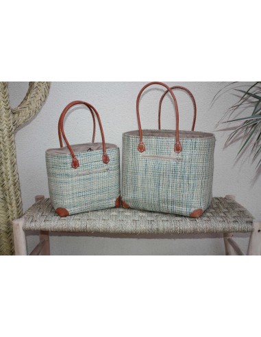 Panier Turquoise - Pochon Tissu Sac Cabas africain - 2 TAILLES - Marchés, courses, plage... LEGER & SOLIDE les ctes