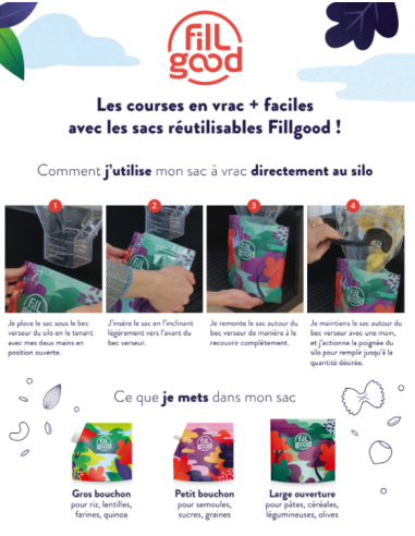 Fillgood -- Présentoir 20 sacs à vrac doseurs (gros bouchon) - 1,2L Comparez et commandez 